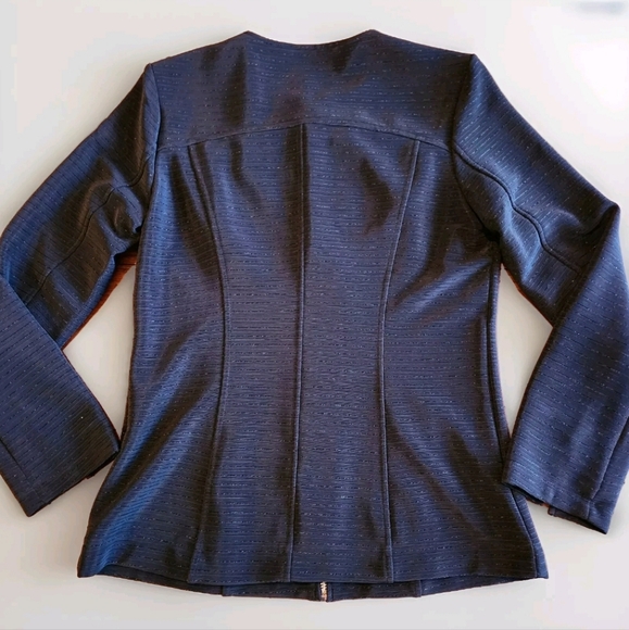 Dennis by Dennis Basso Zip Front Lined Jacket Size 4 Color Black w/ shimmer - Picture 14 of 14